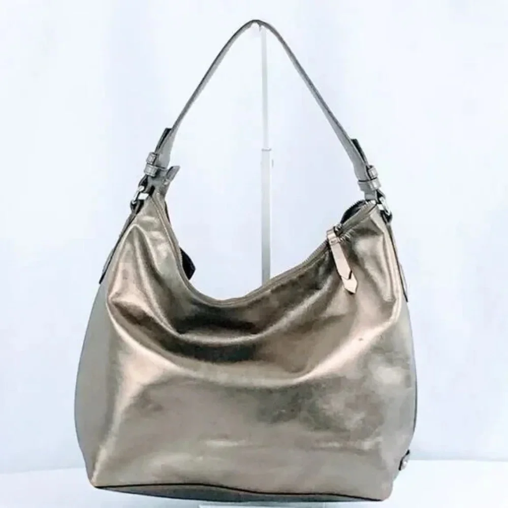 Cole Haan Metallic Taupe Hobo Shoulder Bag